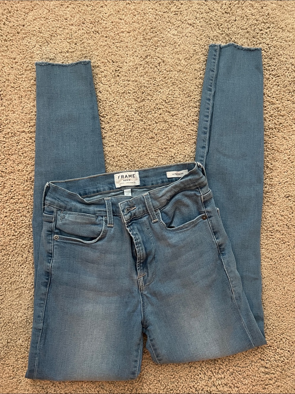 Frame Denim Le High Skinny Jeans in Faded Blue Wash 27